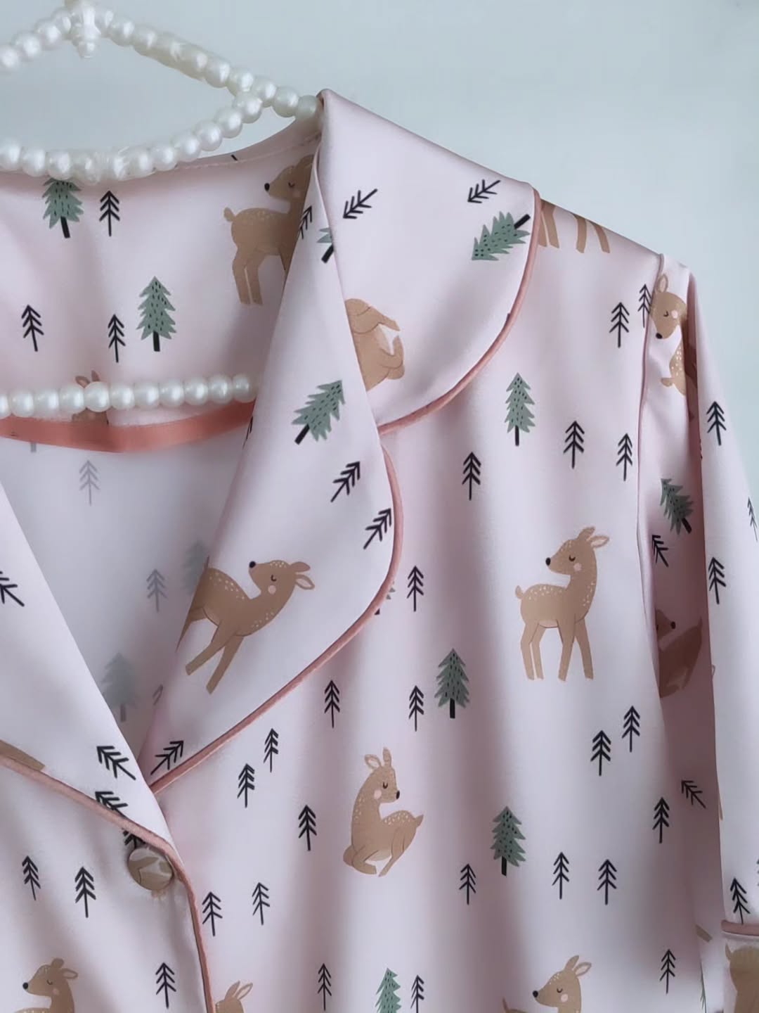 Deer & Tree  "Love" Print Nightwear Set for Women