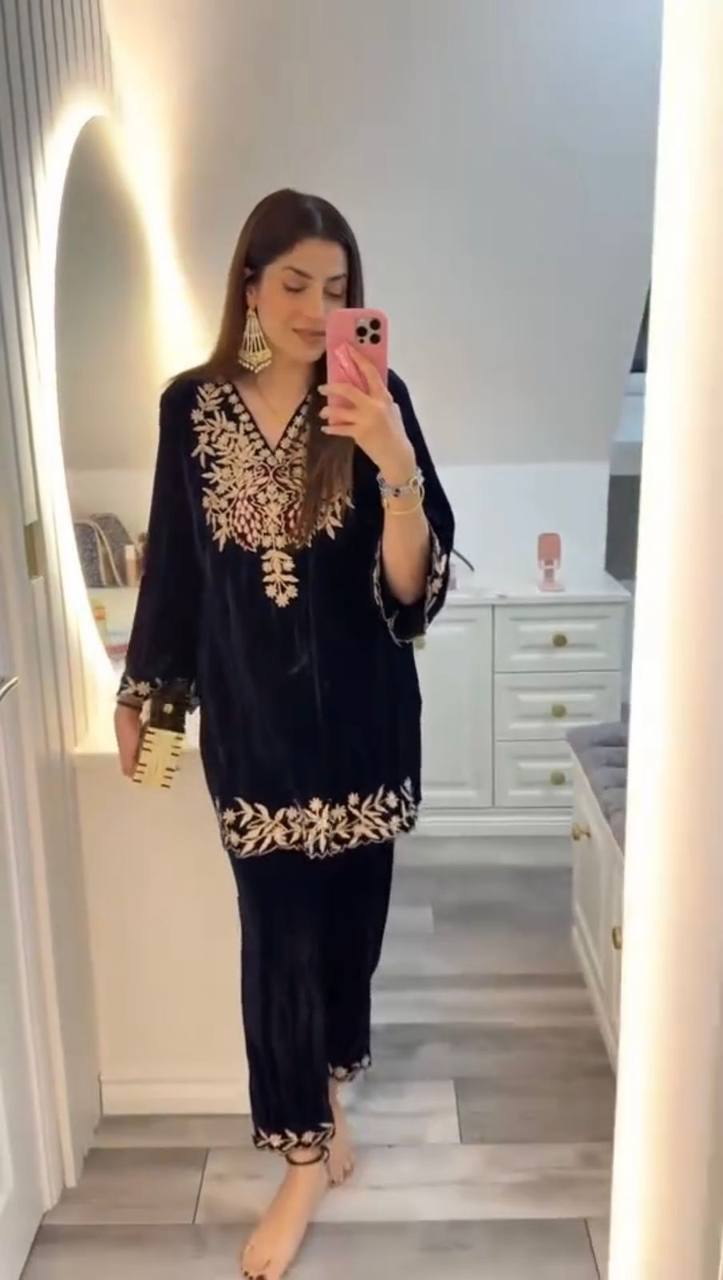 Sapphire Velvet Tunic