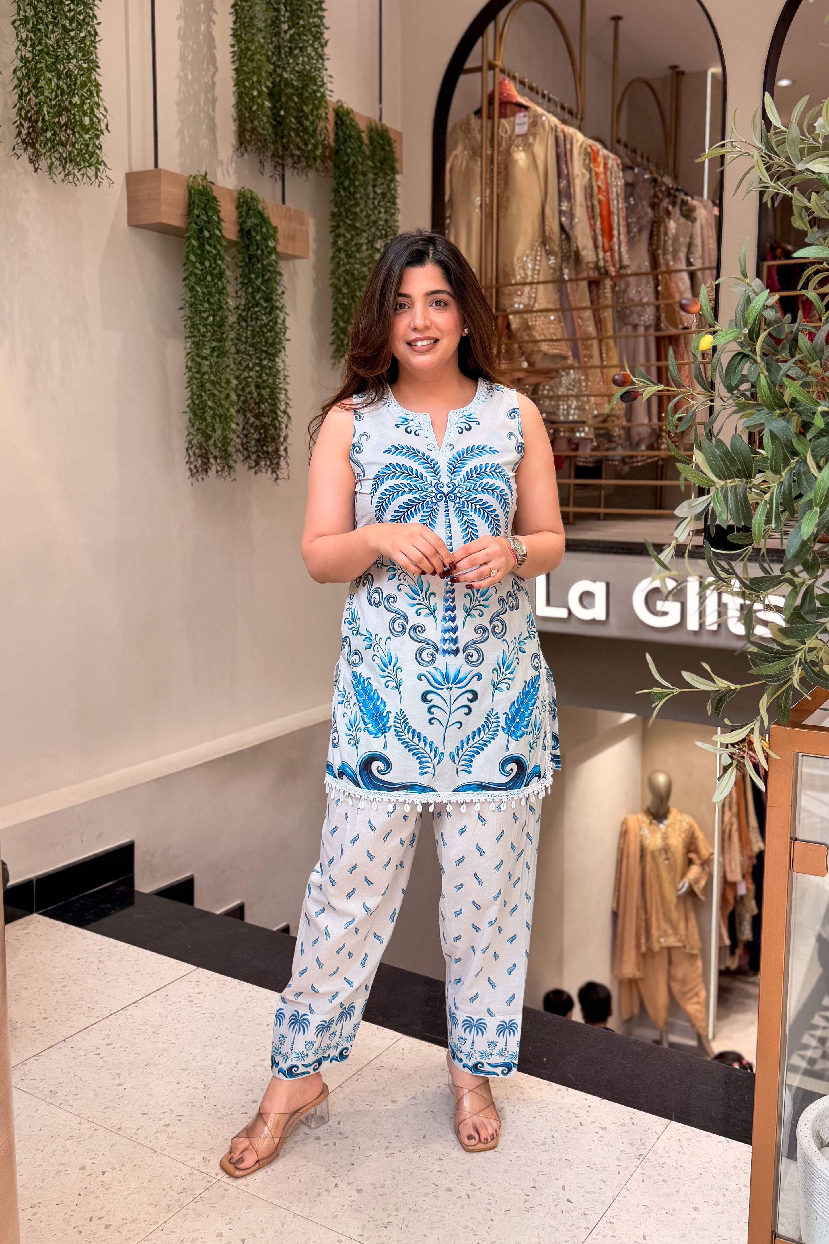 Azure Palm Co-ord Set 🌿🌴