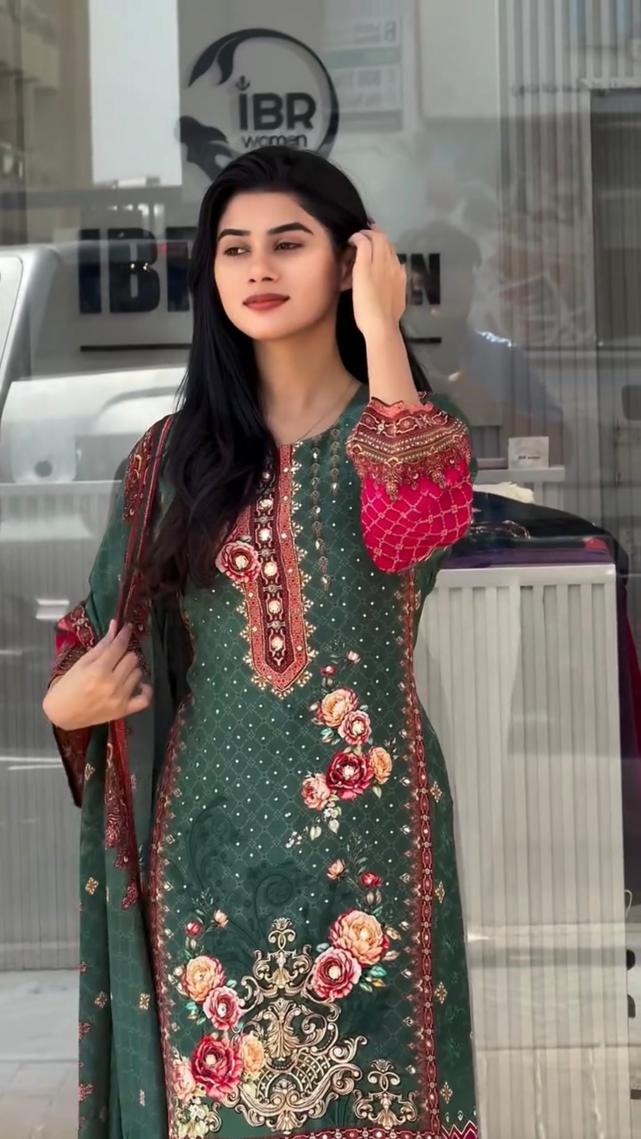 Heritage Green Pakistani Suit