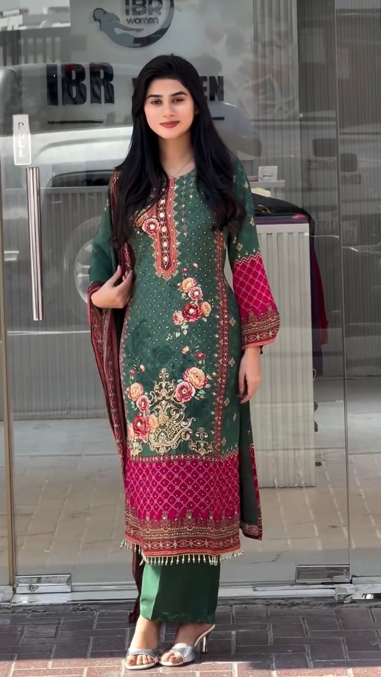 Heritage Green Pakistani Suit