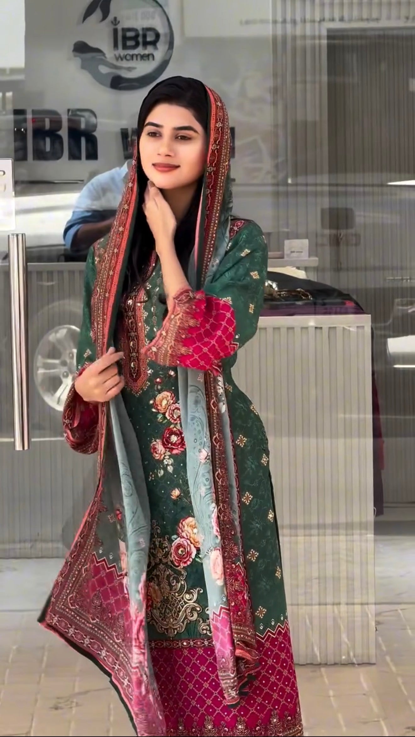 Heritage Green Pakistani Suit