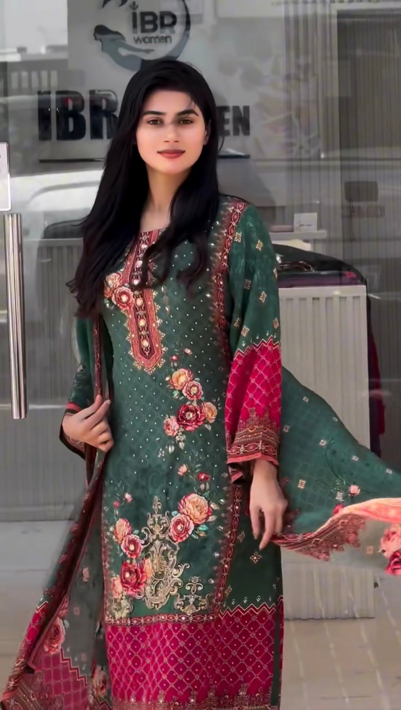Heritage Green Pakistani Suit