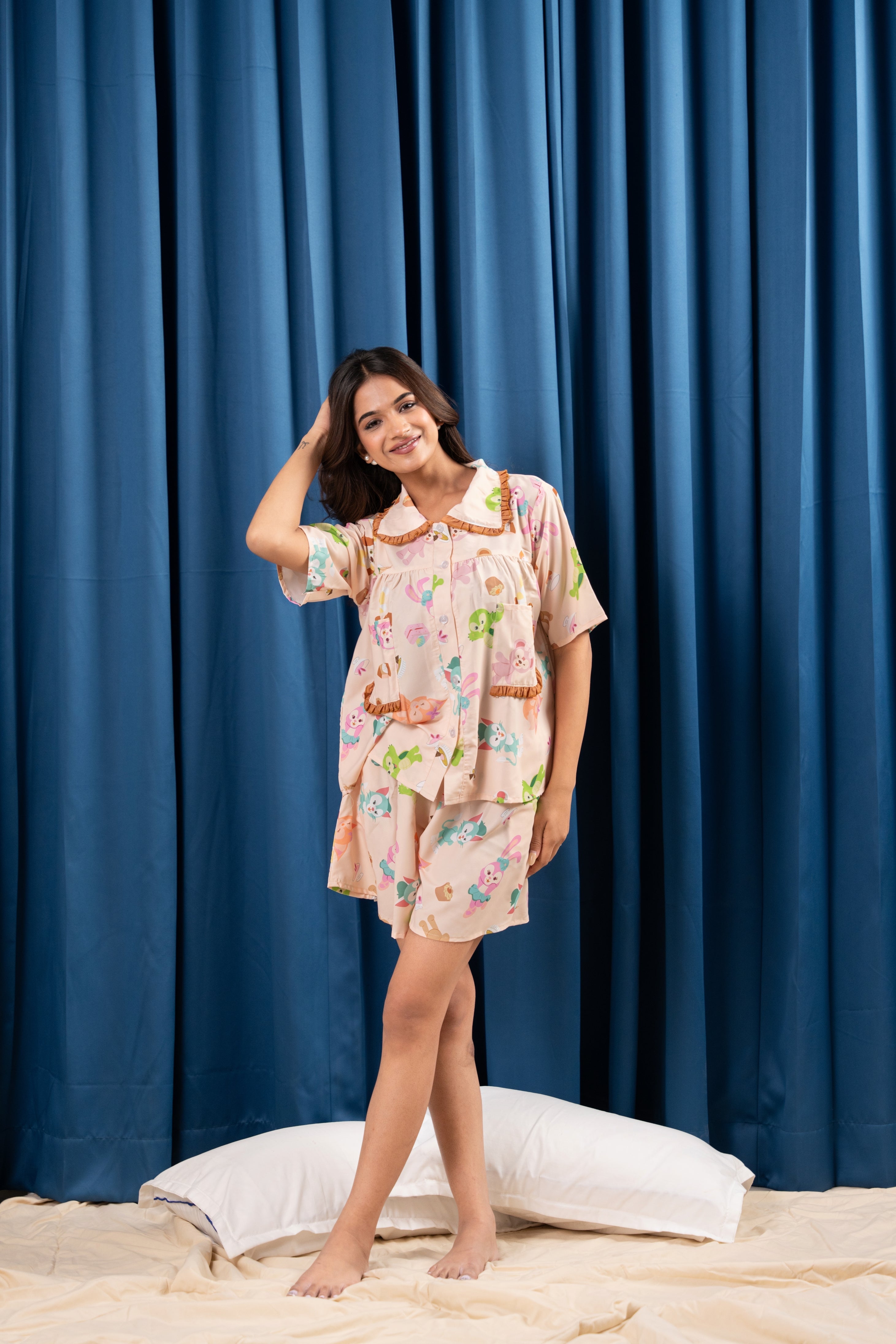 Peach Bloom Nightwear Set